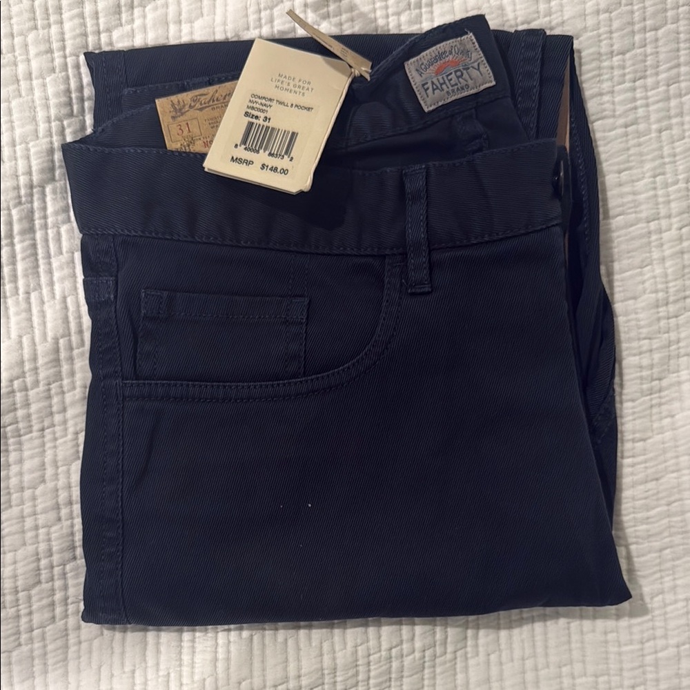 Faherty Navy Blue Pants